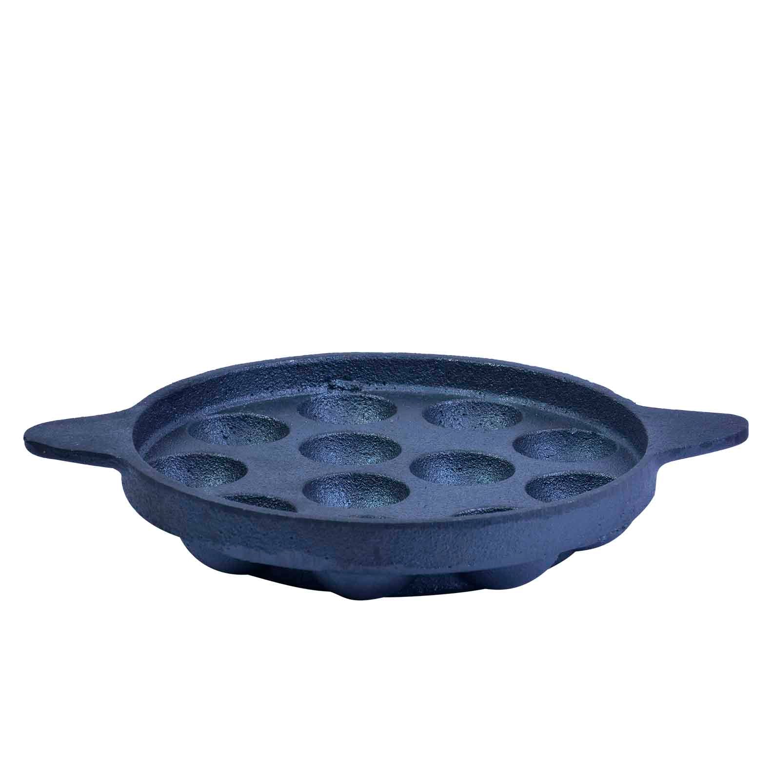 Dosa Tawa (12 Inch / 30 Cm) + Cast Iron Pannirayam/Appam - 12 Cavity (29 Cm/ 11.5 Inch)