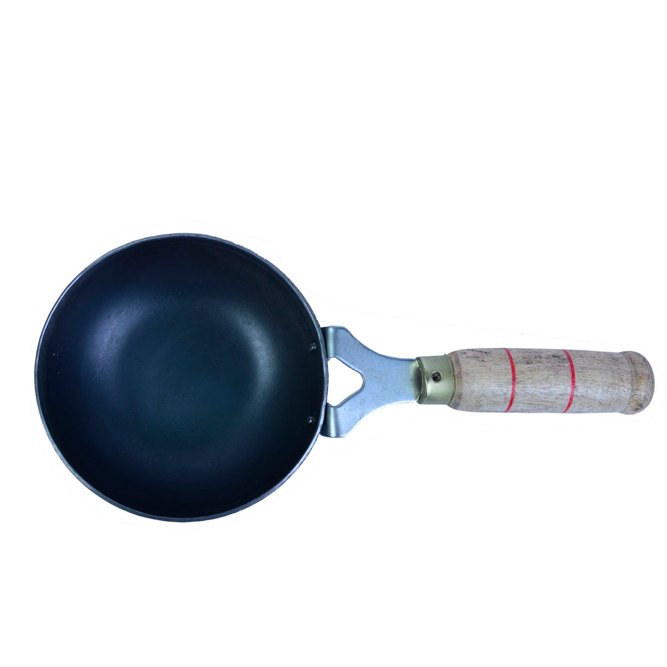 Pure Iron Tadka Pan - 5 Inch Diameter with Wooden Handle