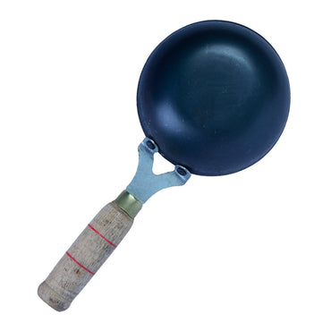 Pure Iron Tadka Pan - 5 Inch Diameter with Wooden Handle