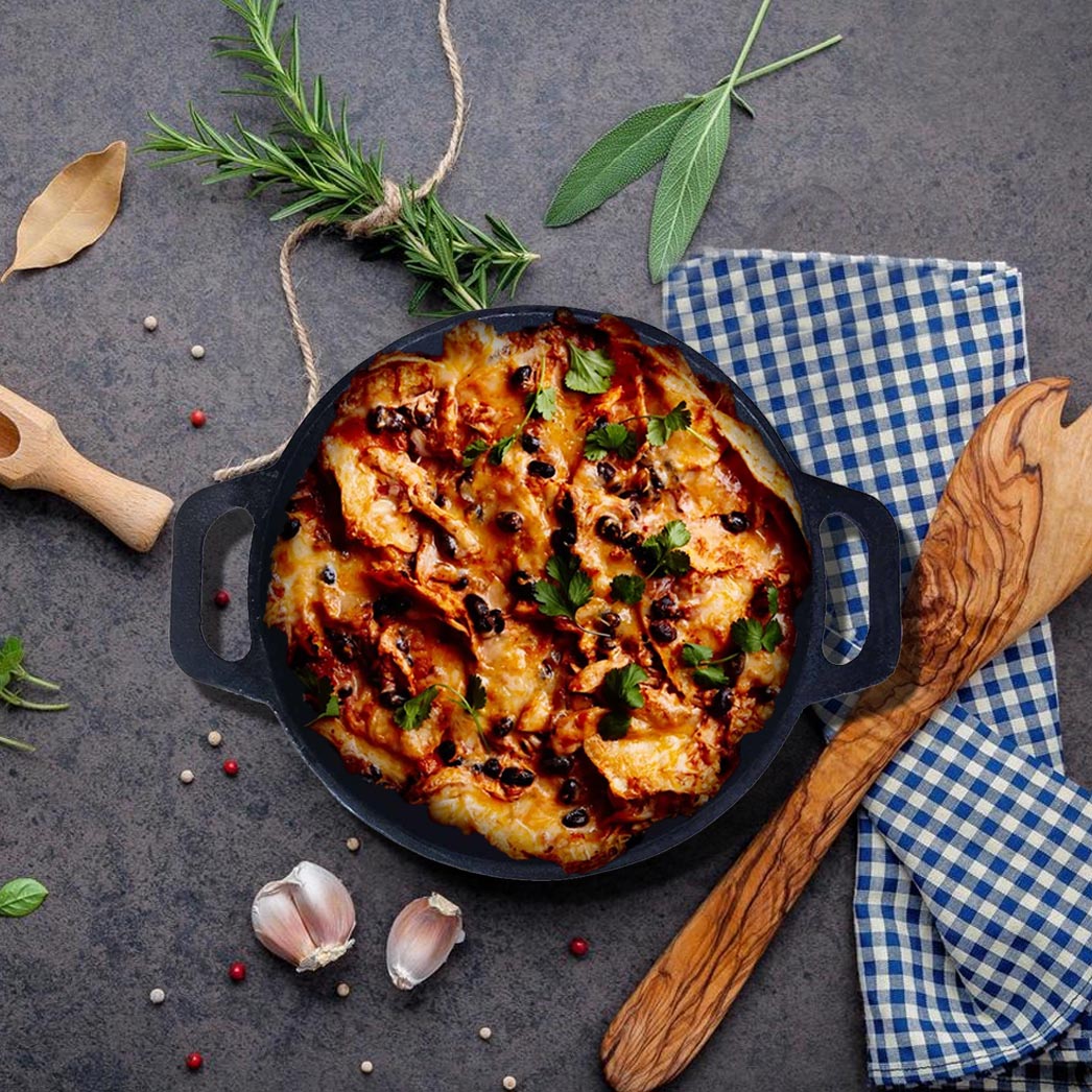 Products Cast Iron Round Skillet Double Handle
