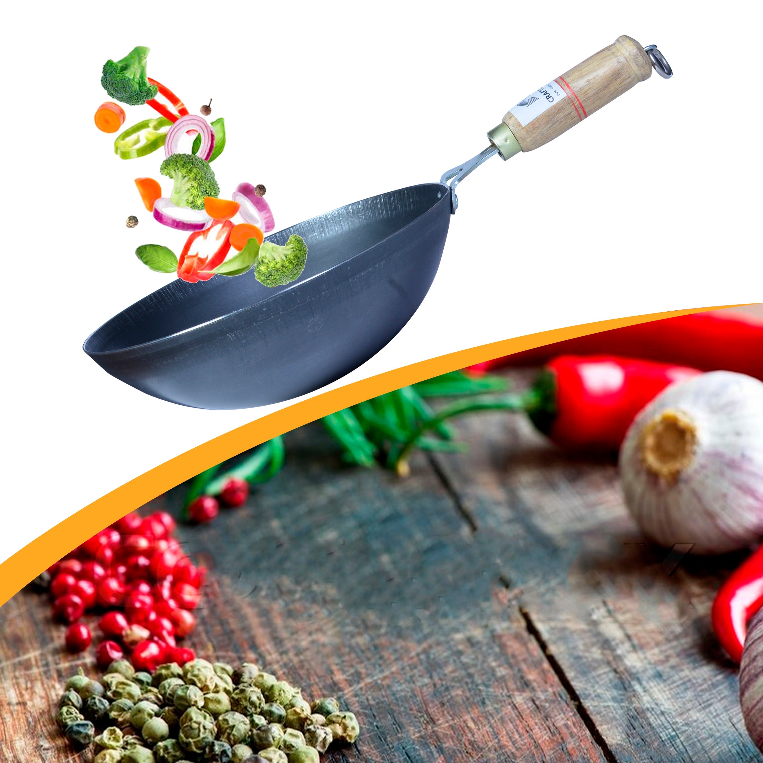 Iron Roti Tawa Handle 10.5 Inch + Iron Long Handle Kadhai - ( 25 Cm / 10inch ) + Tadka Pan - (11 Inch / 28 Cm)