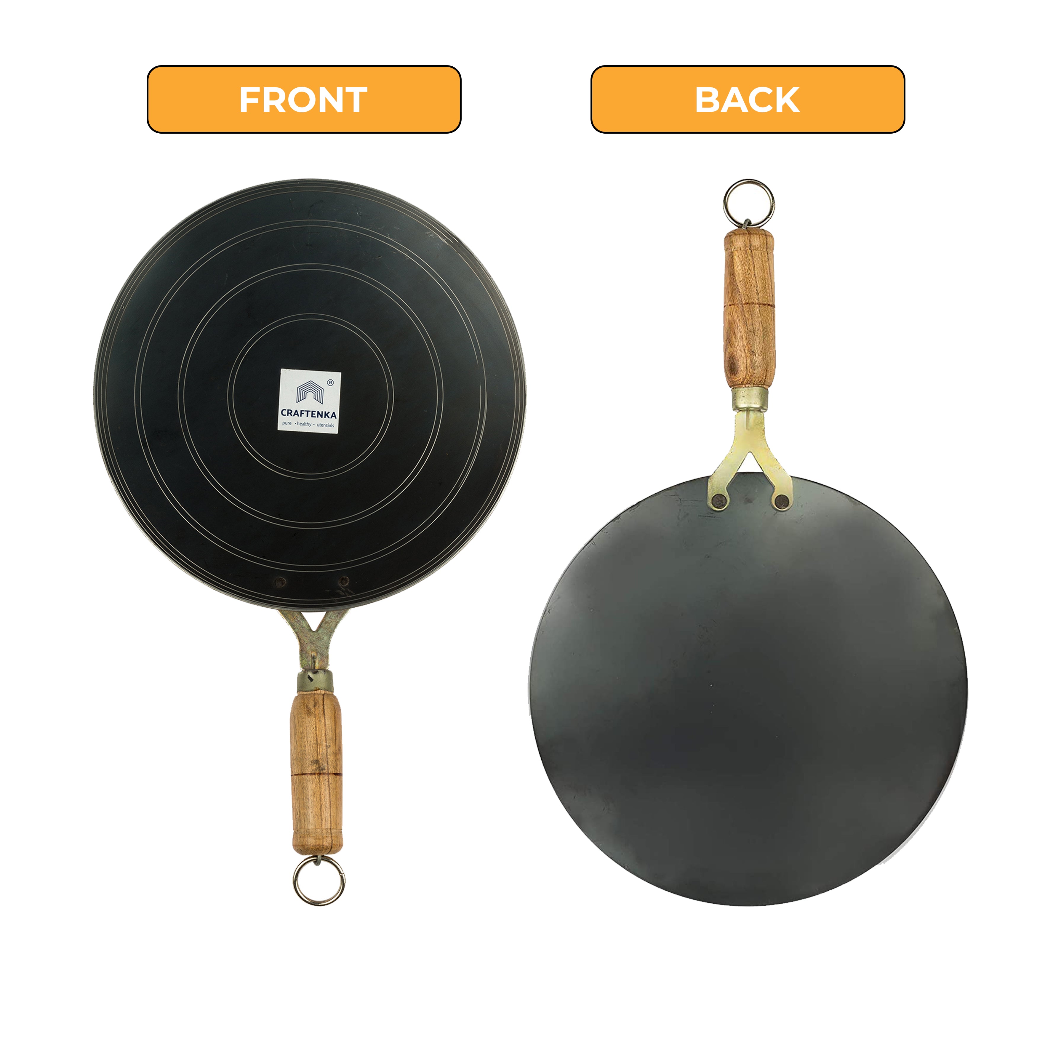 Pure Iron Roti Tawa Handle 10.5 Inch- Concave