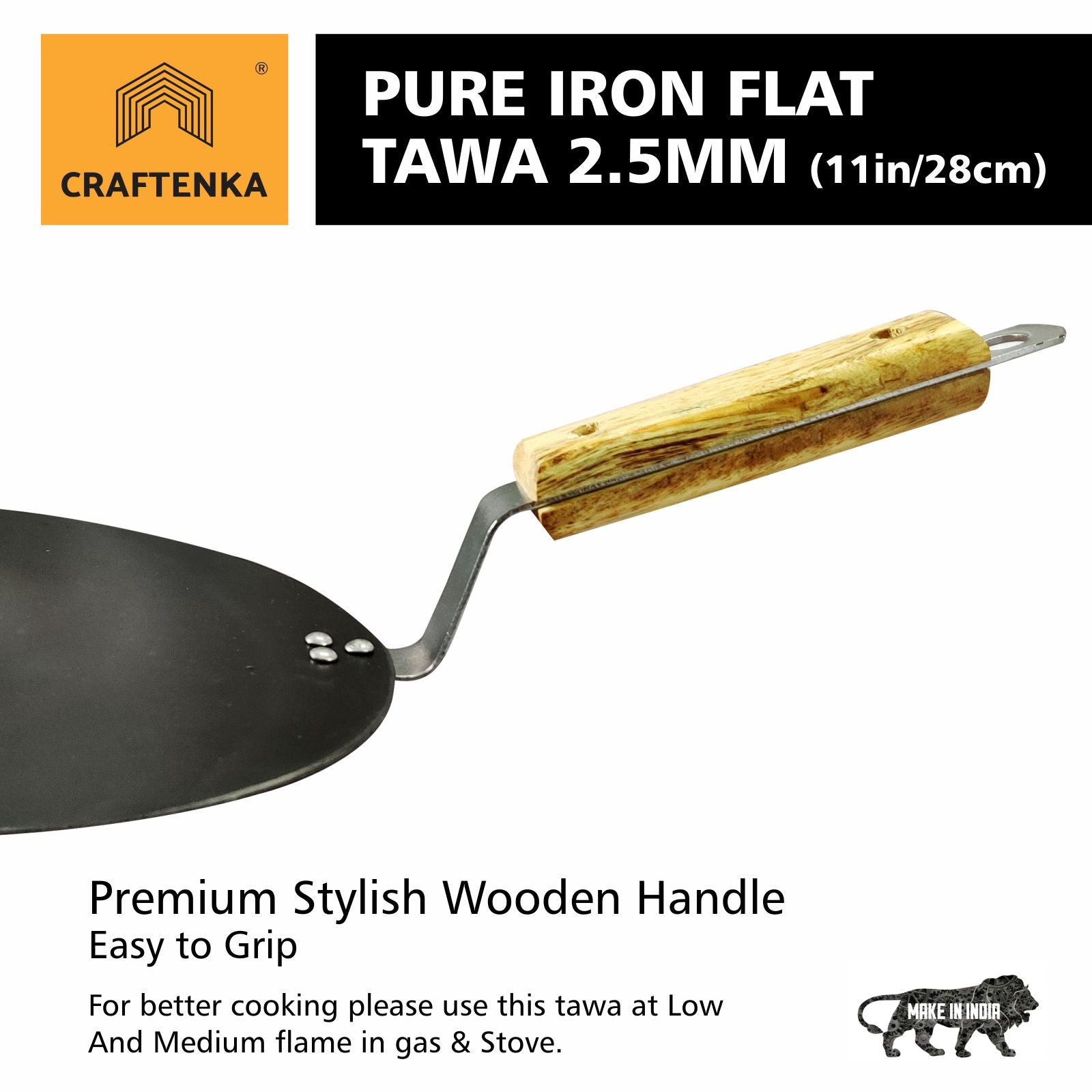 Iron Premium Flat Tawa - (26 cm / 10 inch )