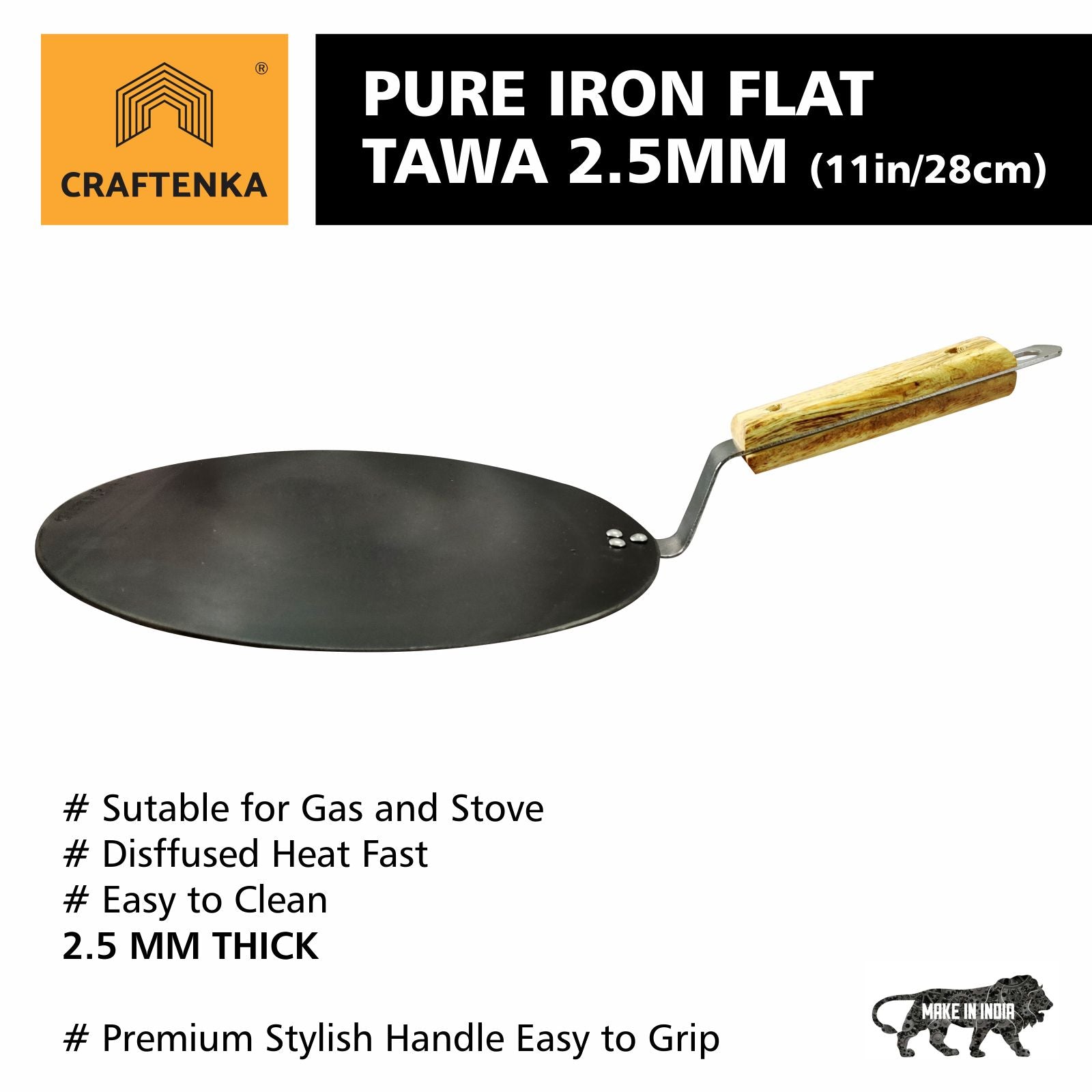 Iron Premium Flat Tawa - (26 cm / 10 inch )