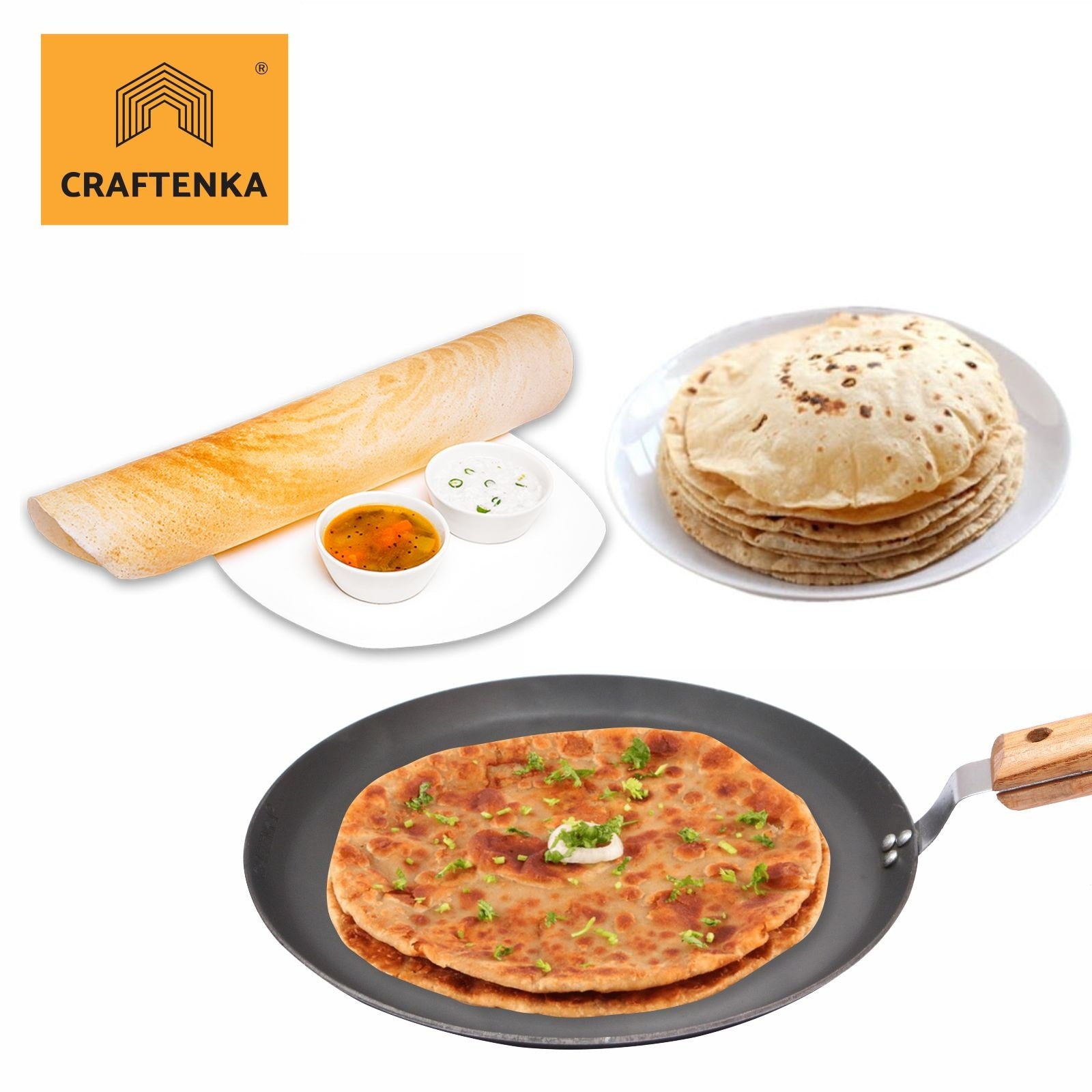 Pure Iron Premium Multipurpose-Induction Tawa - (26 cm/10 inch)